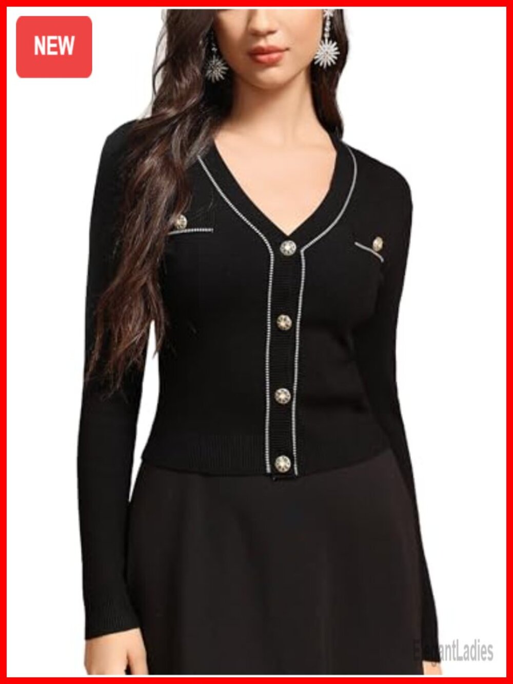 Cropped Cardigan Women Long Sleeve Knit Button Down Slim Fit Spring Sweater